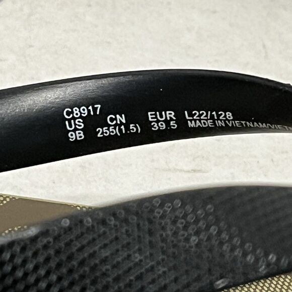 COACH WMN’S Khaki/Black SIG C LYNN Platform Wedge Sandal/Flip Flops Sz 9 - Picture 8 of 10